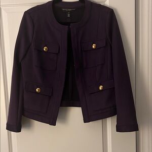 White House Black Market Purple Blazer with Gold Buttons